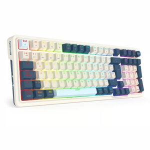 Teclado Redragon Eisa K686 Pro Red Switch Inalámbrico Blanco y Azul