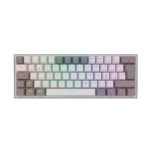 Teclado Redragon Fizz Pro K616 Red Switch Spanish Inalámbrico Blanco y Gris